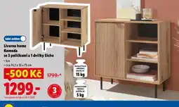 Lidl Livarno home komoda se 3 poličkami a 1 dvířky eiche nabídka