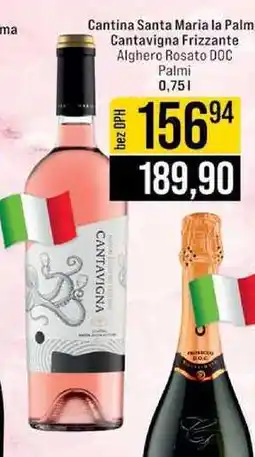 Jip Cantina Santa Maria la Palma Cantavigna Frizzante Alghero Rosato DOC Palmi 0,75 l nabídka