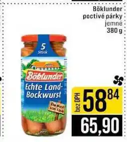 Jip Böklunder poctivé párky jemné 380 g nabídka