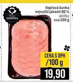 Jip Vepřová šunka nejvyšší jakosti 90% plátky 100 g nabídka