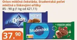 Potraviny CZ Orion mléčná čokoláda, Studentská pečet mléčná s lískovými oříšky nabídka