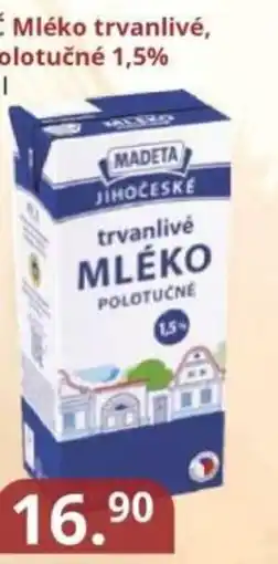 Potraviny CZ Madeta Mléko trvanlivé, polotučné 1,5% nabídka