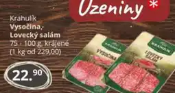 Potraviny CZ Krahulik Vysočina, Lovecký salám nabídka