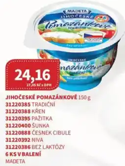 Kubík potraviny Madeta Jihočeské pomazánkové nabídka