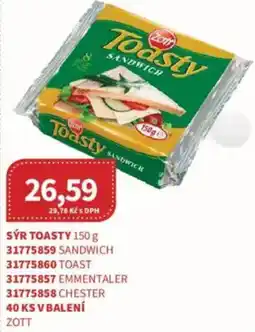 Kubík potraviny Zott Sýr toasty nabídka