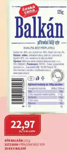 Kubík potraviny Sýr balkán nabídka