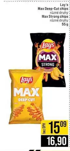 Jip Lay's Max Deep-Cut chips / Max Strong chips 55 g nabídka