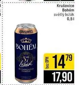 Jip Krušovice Bohém světlý ležák plech 0,5 l nabídka