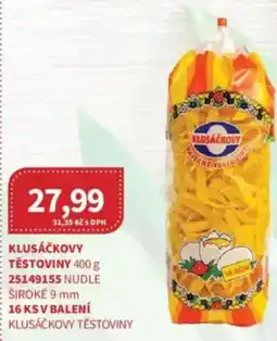 Kubík potraviny Klusáčkovy těstoviny nabídka