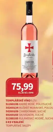 Kubík potraviny Templářské víno nabídka