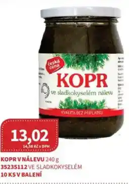 Kubík potraviny Kopr v nálevu nabídka