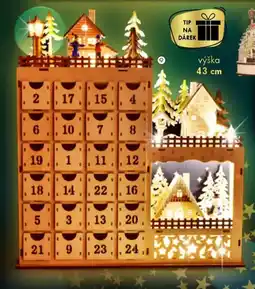 Dedra Velký adventní dřevěný kalendář s vesnicí nabídka