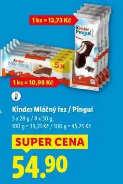 Lidl KINDER Mléčný řez/Pinguí nabídka