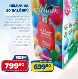 Sparkys Helium na 50 balónků nabídka