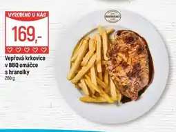 Globus Vepřová krkovice v BBQ omáčce s hranolky nabídka