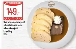 Globus Svíčková na smetaně s hovězím masem a houskovými knedlíky nabídka