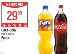 Globus Coca-Cola různé druhy Fanta nabídka