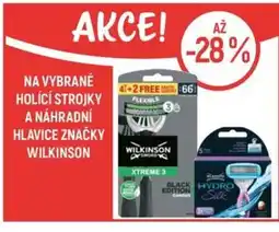 Globus Na vybrané holící strojky a náhradní hlavice značky wilkinson nabídka