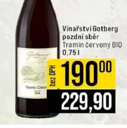 Jip Vinařství Gotberg pozdní sběr Tramín červený BIO 0,75 l nabídka