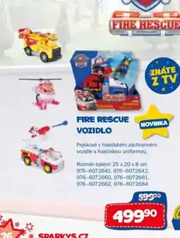 Sparkys Fire rescue vozidlo nabídka