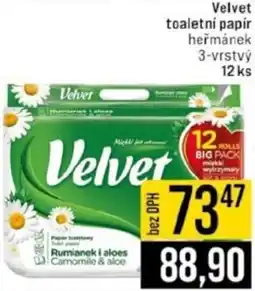 Jip Velvet toaletní papír heřmánek 3-vrstvý nabídka