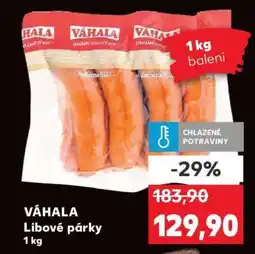 Kaufland VÁHALA Libové párky nabídka