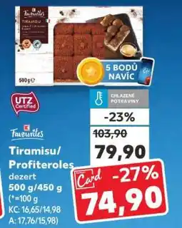 Kaufland Tiramisu/Profiteroles dezert nabídka