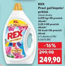 Kaufland REX Prací gel/kapsle/ prášek nabídka