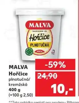 Kaufland Malva Hořčice plnotučná, kremžská nabídka