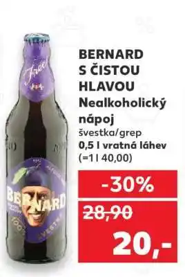Kaufland BERNARD S ČISTOU HLAVOU Nealkoholický nápoj nabídka