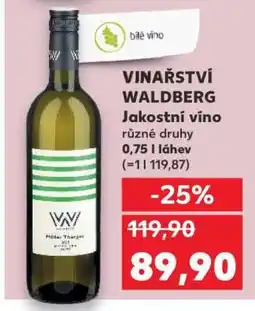 Kaufland VINAŘSTVÍ WALDBERG Jakostní víno nabídka