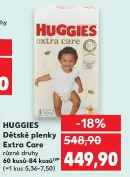 Kaufland Huggies Dětské plenky Extra Care nabídka