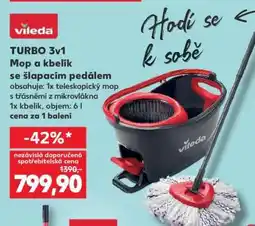 Kaufland Vileda Turbo 3v1 Mop a kbelík se šlapacím pedálem nabídka
