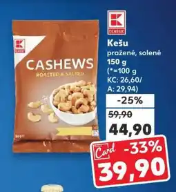 Kaufland Kešu pražené solené nabídka