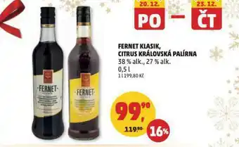 Penny Market Fernet citrus královská palírna nabídka