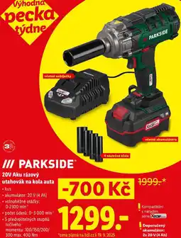 Lidl 20V Aku rázový utahovák na kola auta nabídka