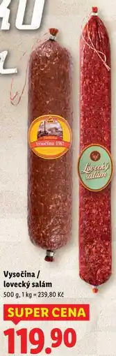 Lidl Vysočina/lovecký salám, 500 g nabídka
