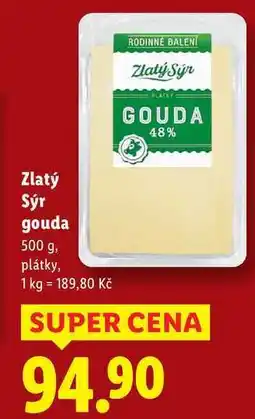 Lidl Zlatý Sýr gouda, 500 g nabídka