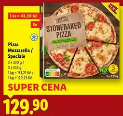 Lidl Pizza Mozzarella/Speciale, 3x 330 g/3x 335 g nabídka