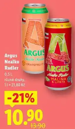 Lidl Argus Nealko Radler, 0,5 l nabídka