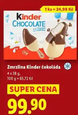 Lidl Zmrzlina Kinder čokoláda, 4x 38 g nabídka