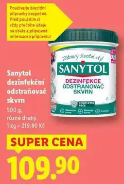 Lidl Sanytol dezinfekční odstraňovač skvrn, 500 g nabídka