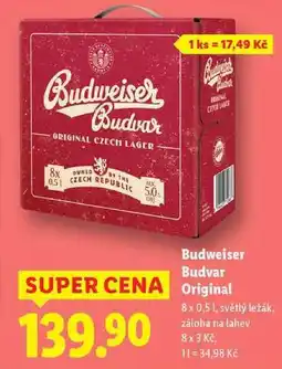 Lidl Budweiser Budvar Original, 8x 0,5 l nabídka