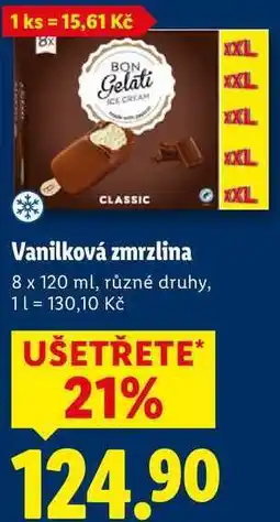 Lidl Vanilková zmrzlina, 8x 120 ml nabídka