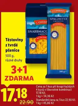 Lidl Těstoviny z tvrdé pšenice, 500 g nabídka