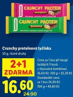 Lidl Crunchy proteinová tyčinka, 50 g nabídka