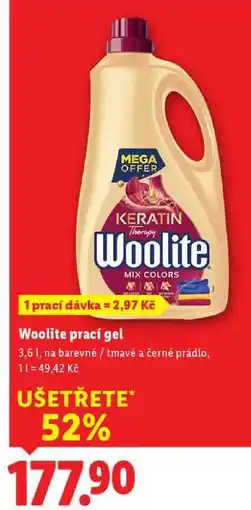 Lidl Woolite prací gel, 3,6 l nabídka