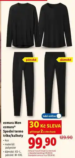 Lidl esmara Men esmara Spodní termo triko/kalhoty nabídka