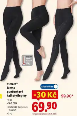 Lidl esmara Termo punčochové také online kalhoty/legíny nabídka