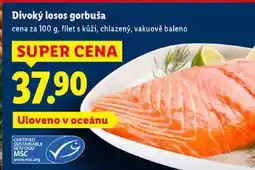 Lidl Divoký losos gorbuša, cena za 100 g nabídka